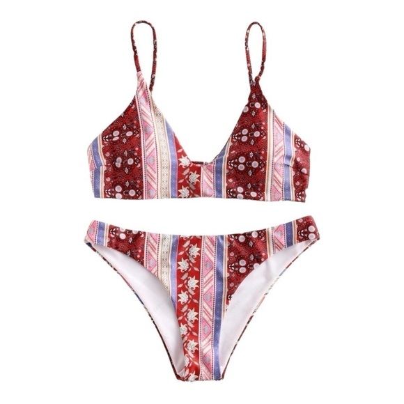 ZAFUL-BOHEMIAN PRINTED TWO PIECE SWIMSUIT-SIZE MEDIUM - Picture 1 of 9